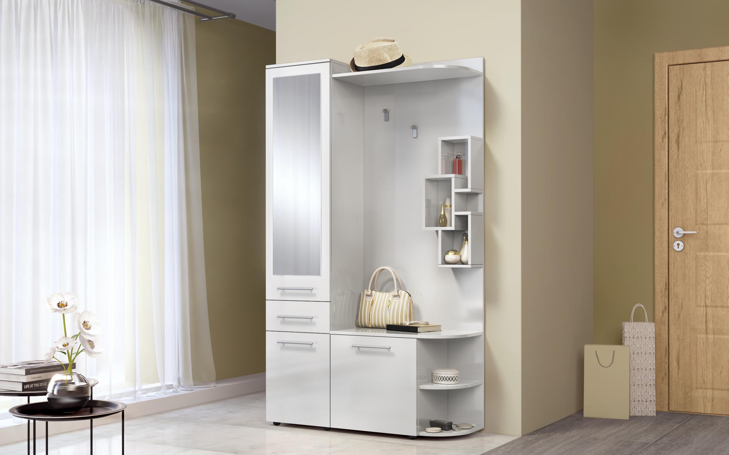 Hall Tree Nina, white gloss  1